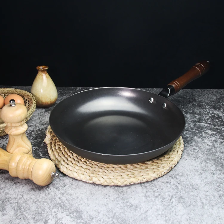 wholesale cast iron cookware detachable wooden handle skillet fry pans