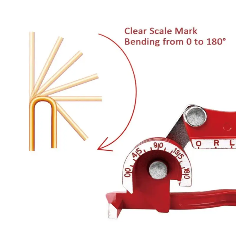 Aluminum alloy body 90 degree copper pipe bender manual 3-in-1 bend radius 15/16'
