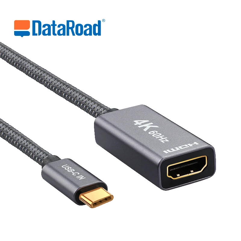 Wholesale Braided Aluminum 4k 60hz 20cm female hdmi to male type-c cable