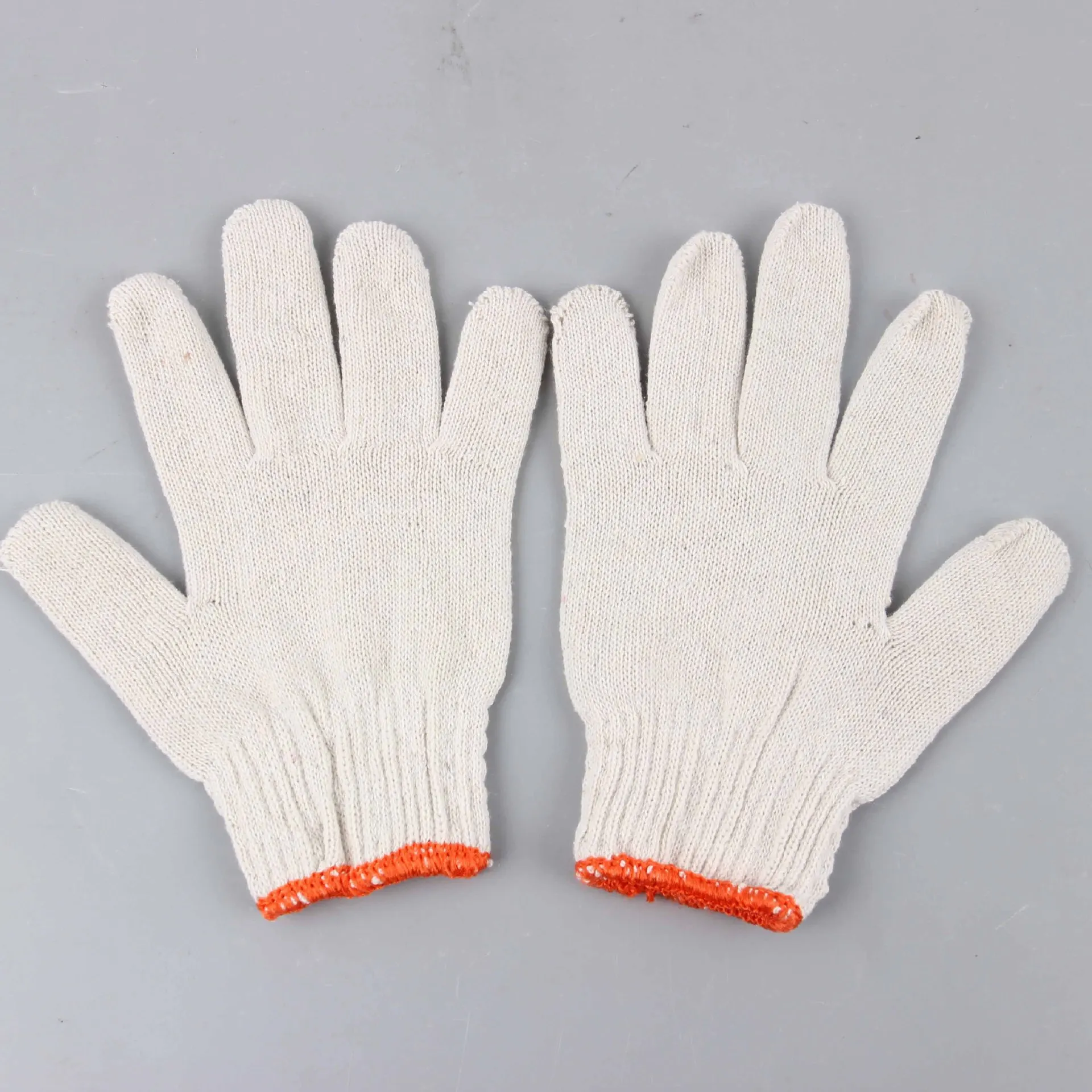 High quality natural white cotton knitted safety working gloves,white cotton gloves