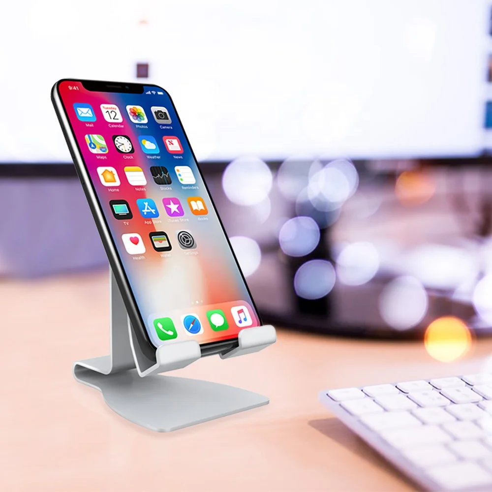 Hot Sale Aluminum Alloy Desktop Mobile Mount Compatible With Smartphones And Tablets Cell Phone Stand Durable  Phone Holder