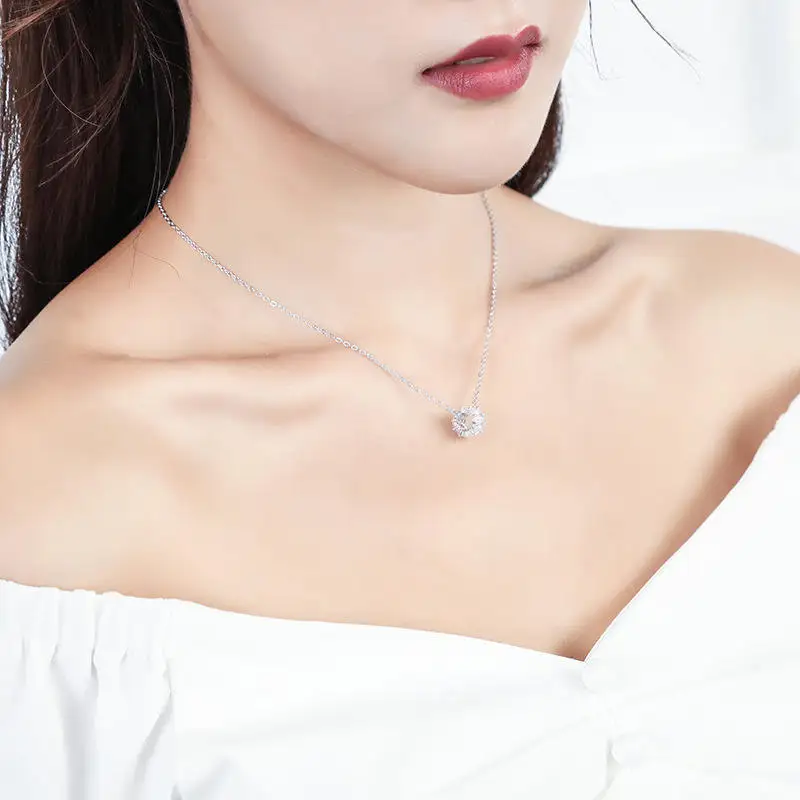 Bling Cylinder Zircon Fashion Necklace Plated 3 Layers Real Gold Good Lucky Pendant Necklace Collier Jewelry Gift