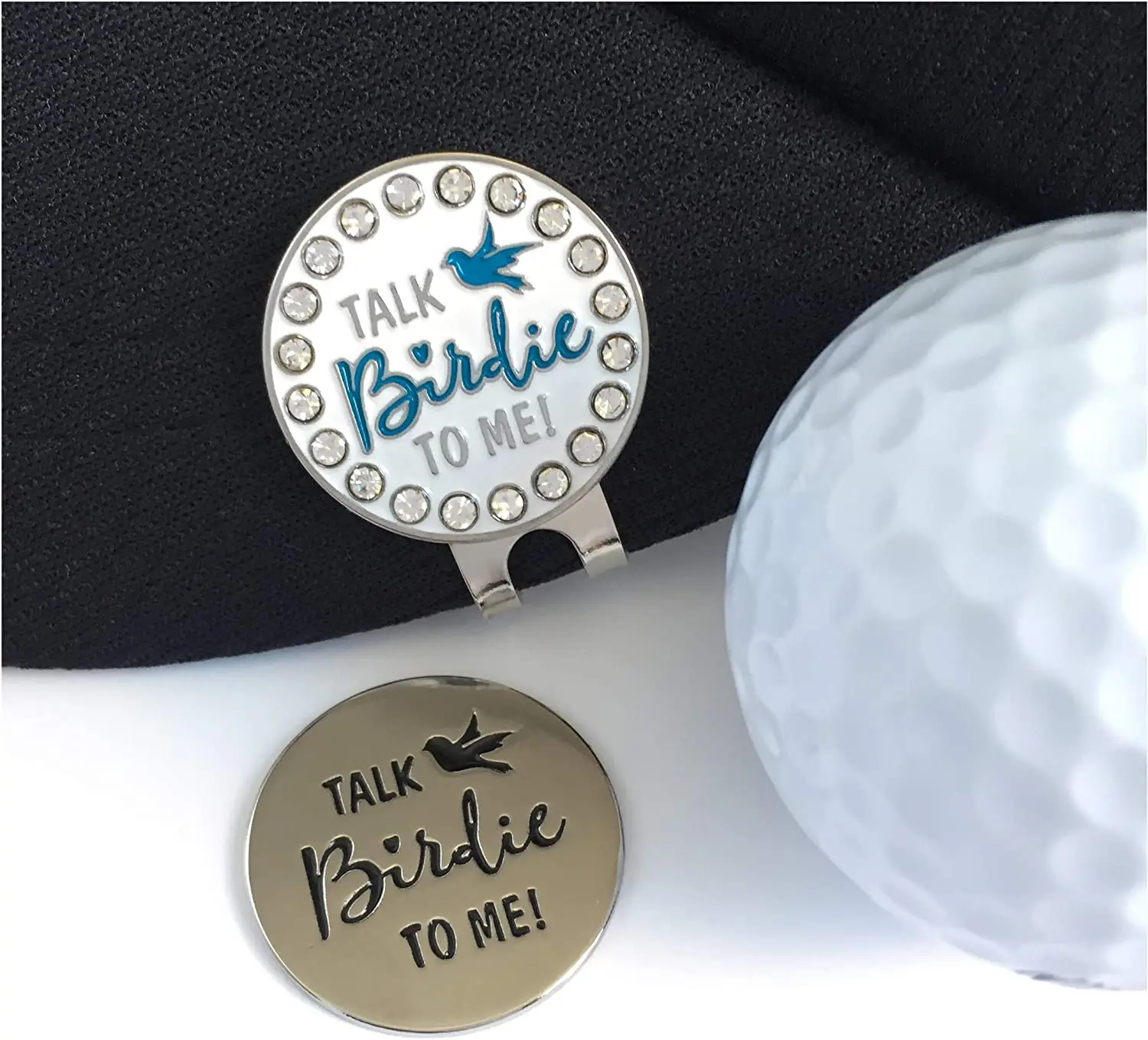 Wholesale custom crystal hat clip magnetic golf ballmark