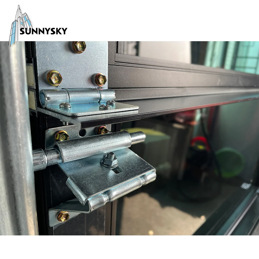 Aluminum alloy material frosted glass modern new black sectional panel garage door Tempered aluminum glass garage door