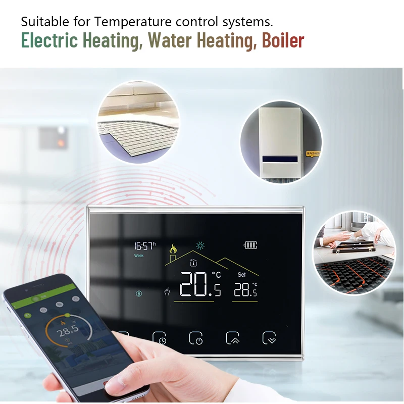 Home Apartment Office Household Smart Wifi Programmable Heat Termostato RF Heating Thermostat