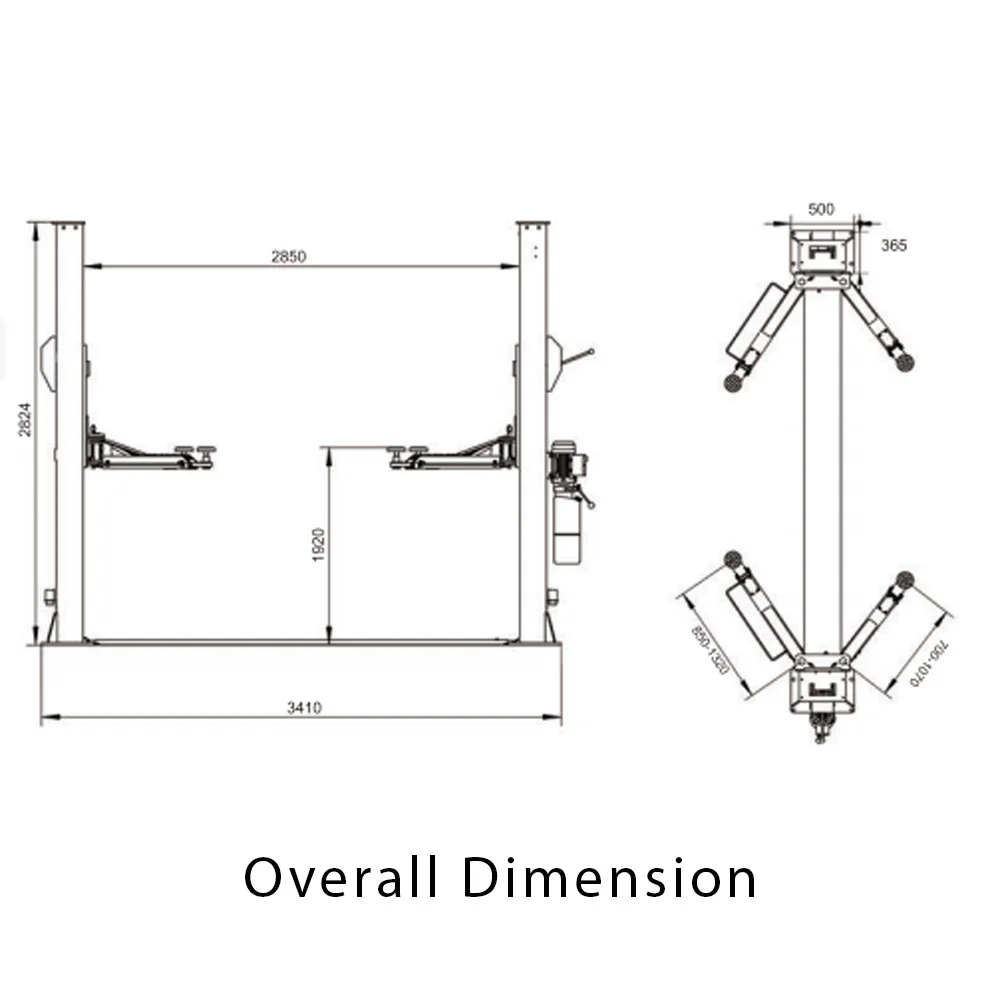 CE Safe Hydraulic Auto Launch 4.2 Ton Two Post Car Lift