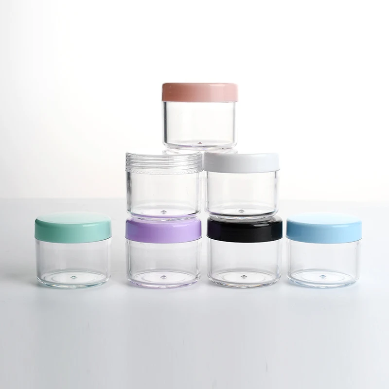 Cosmetic packaging cream container 10g 15g 20g plastic clear face cream jar empty eye cream lipstick balm container