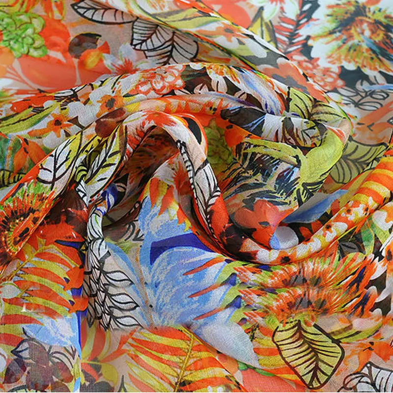 6mm 100% silk chiffon printed silk bandana silk chiffon fabric