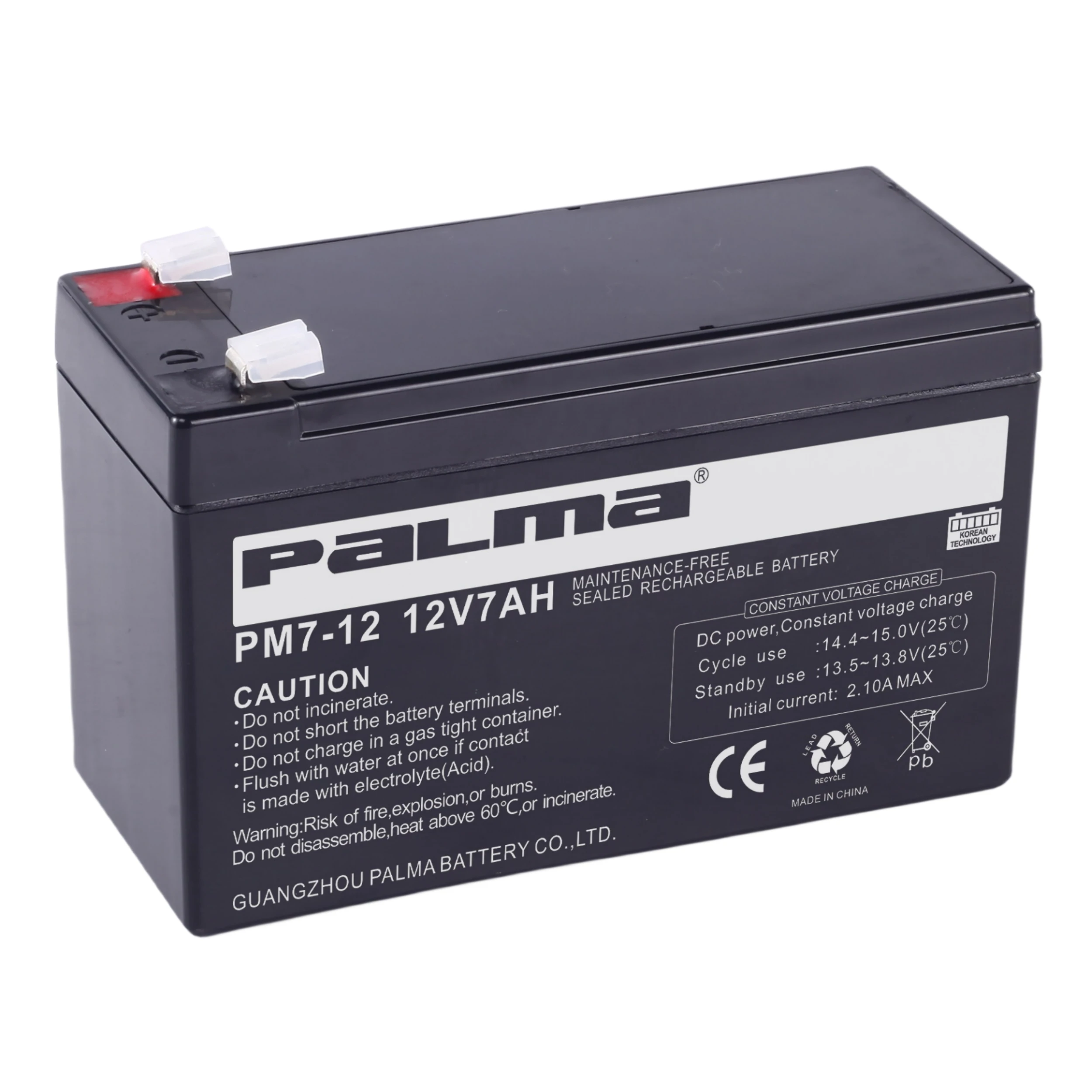 12v 7ah sealed lead acid battery accu battery