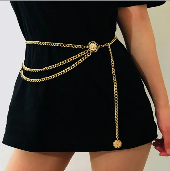 Alloy multi-layer body chain indian sexy waist chain women