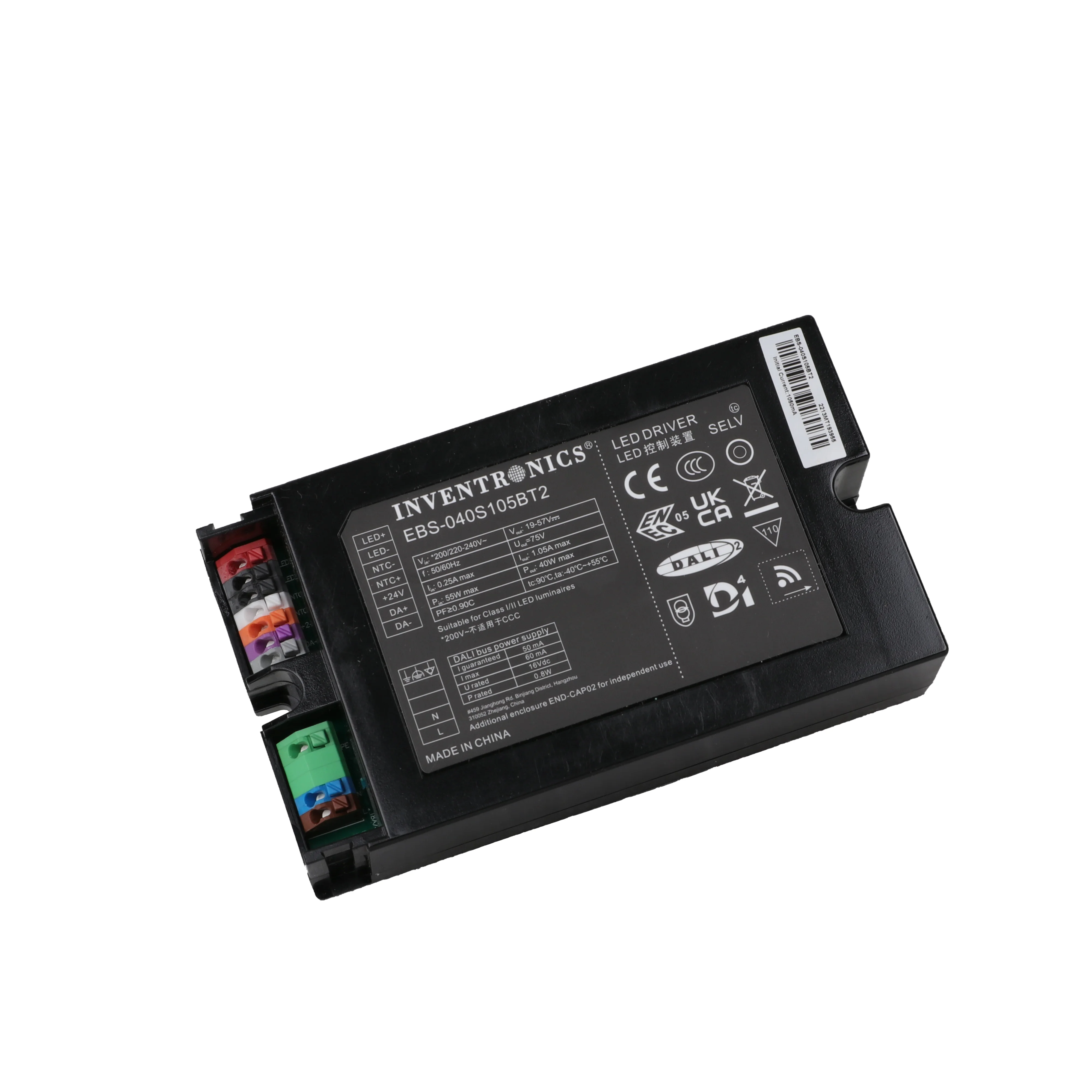Dali-2 and D4I Certified 40W 300-1050mA Inventronics LED Driver