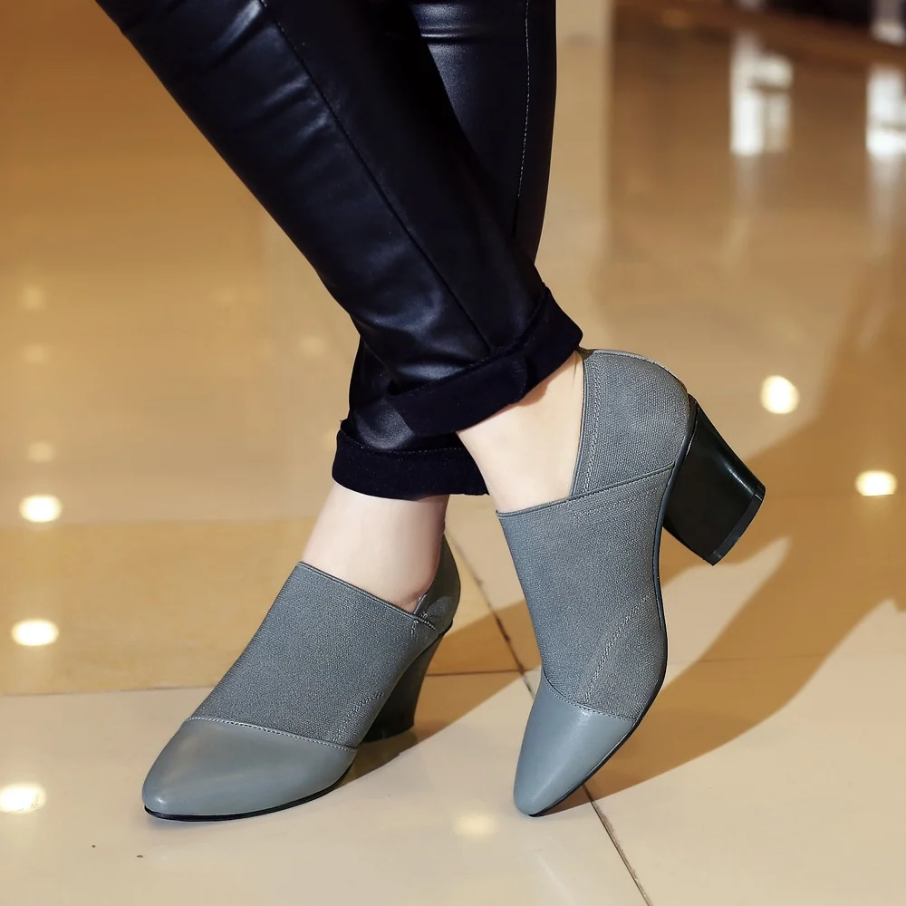 B13518A high quality women winter leather high heel boots shoes