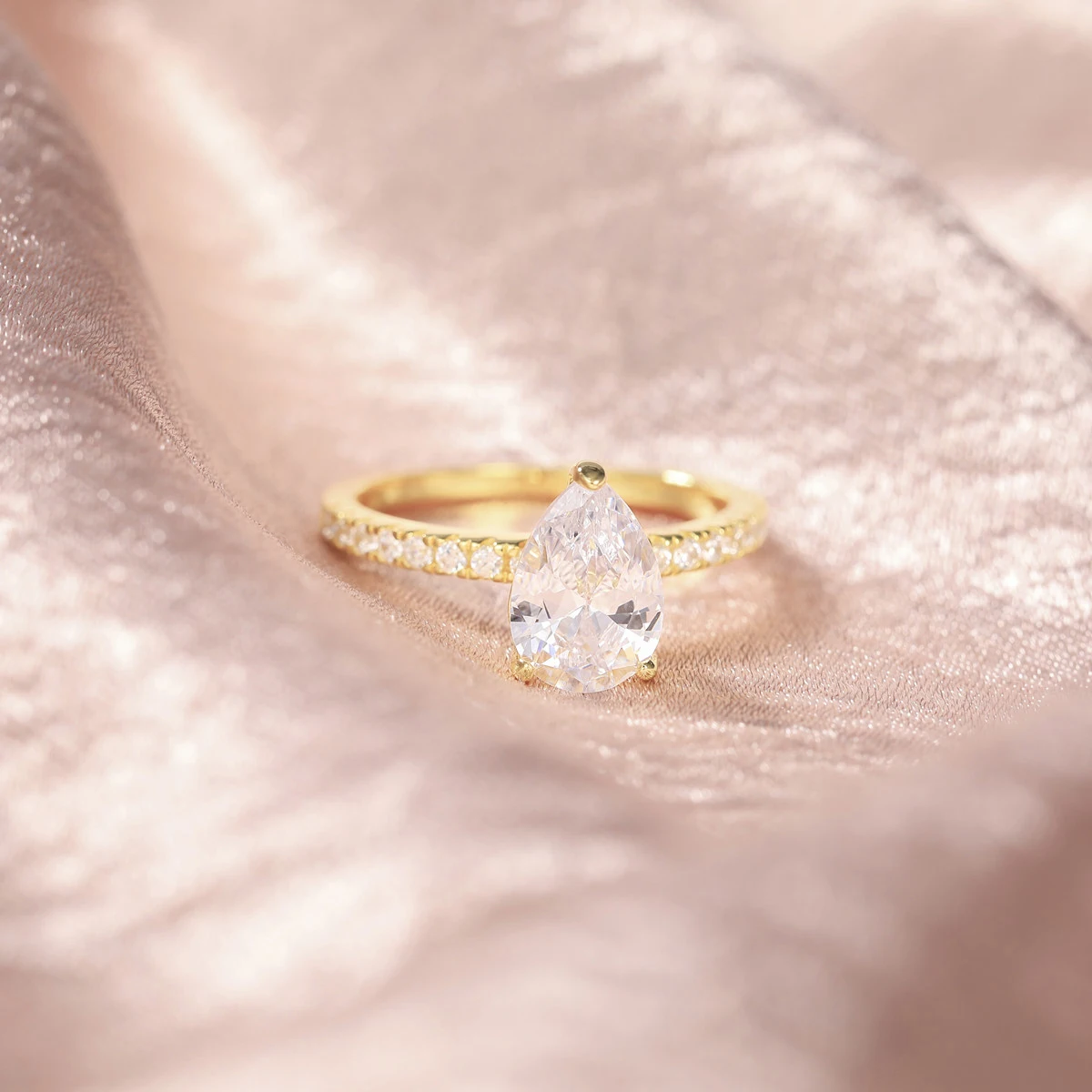 Сомэн 2CT 925 Серебряное обручальное кольцо для женщин груша кубический цирконий CZ Каплевидная форма обручальные кольца модное ювелирное изделие размеры детей от 3 до