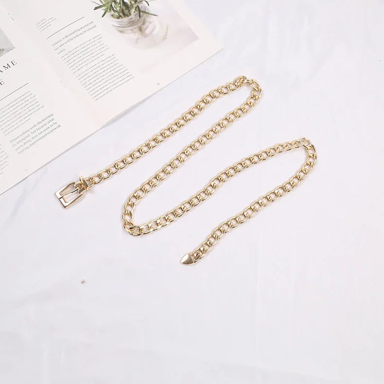 2022 Hot Selling Fashion Luxury Metal Pin Buckle Belt Waist Chain Belt For Women