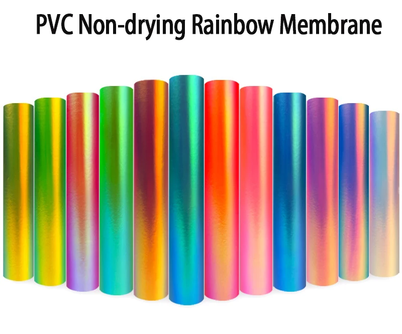 Holographic Sparkle Rainbow Self-Adhesive PVC Vinyl Sheet /Roll Shiny Vinyl for Mug Cup DIY Party Decoration Sticker Car Decal