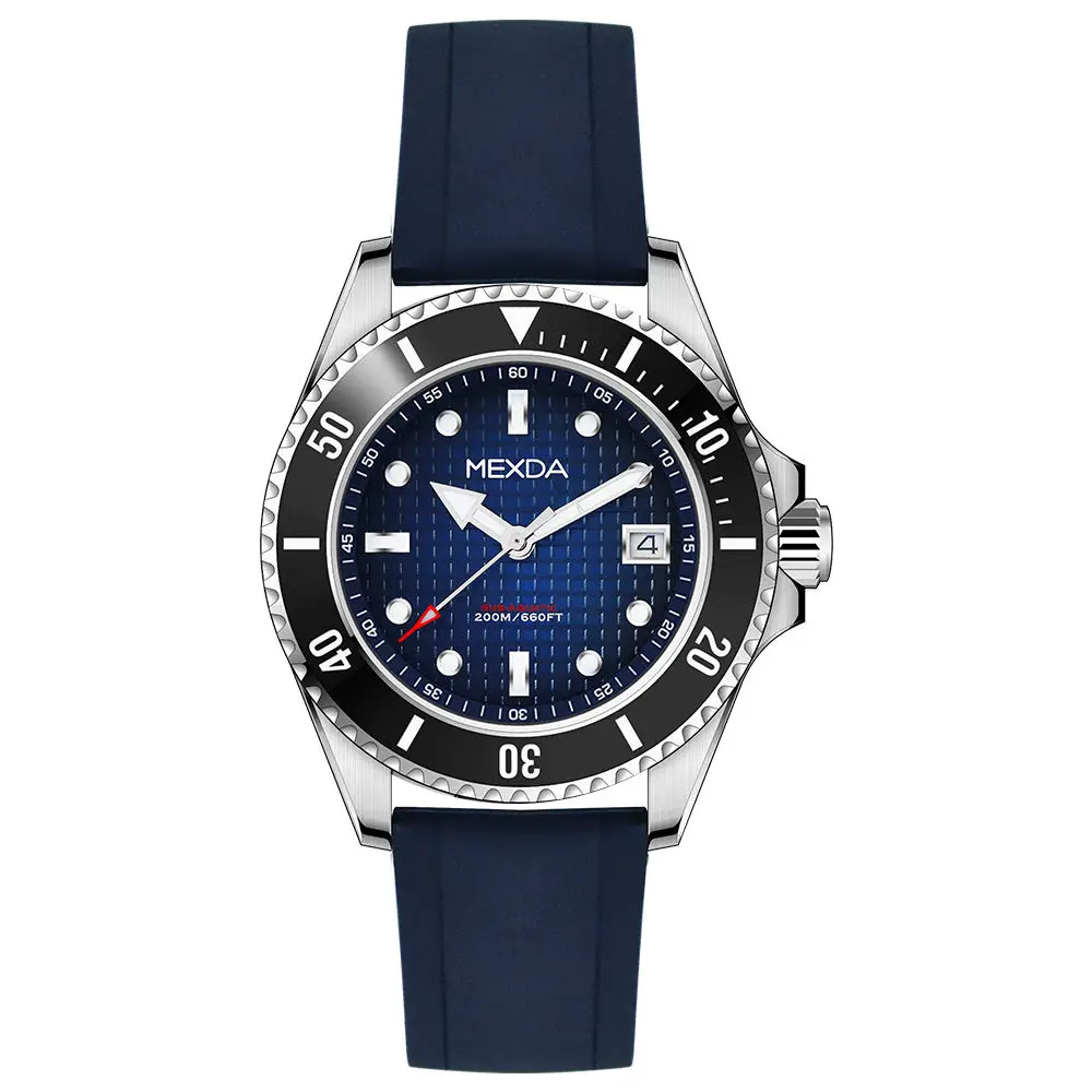 Mexda Analogue Watch Japanese Mechanical Movement Stainless Steel Case 10atm Waterproof Fashion Watch Sport Style Custom Logo