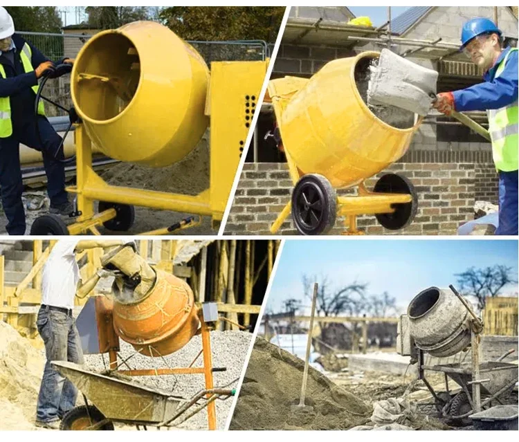 gasoline large capacity mini concrete mixer with lift commercial concrete mixer