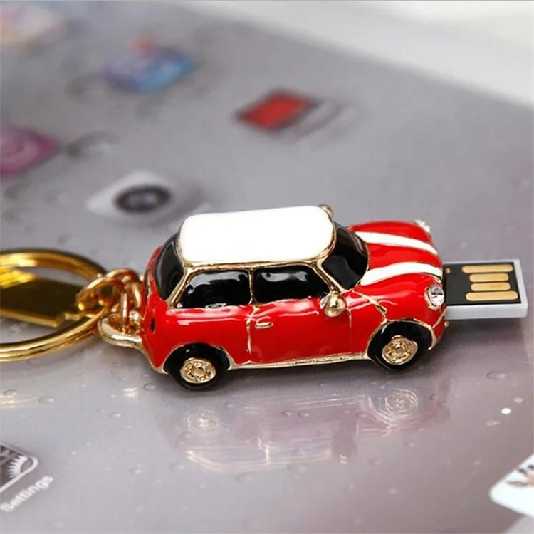 Creative mini metal car shape custom logo USB flash drive 4gb 8gb 16gb 32gb 64gb wholesale usb for auto show promotional gifts