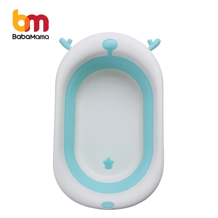 Portable Collapsible Silicone Baby Foldable Tub Bathtub With Cushion