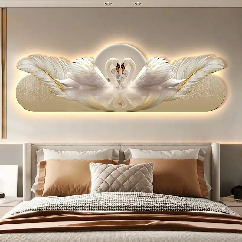 Factory wholesale feather planet engraving decoration Led lights Home decoration hanging picture wall painting laser engraving
