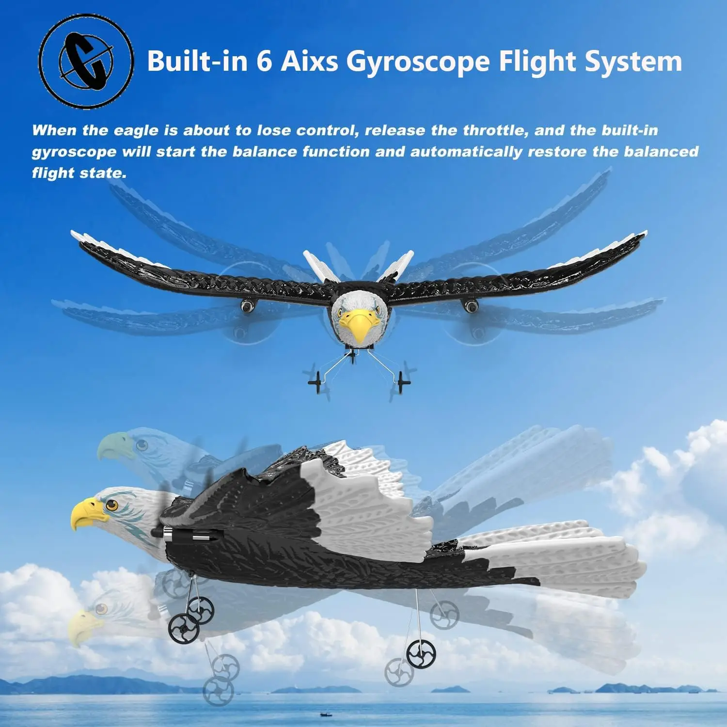 FX651 RC Airplane glider 405mm Simulation Wingspan Eagle Aircraft 2.4G Radio Control Toys Christmas Gifts hot sell