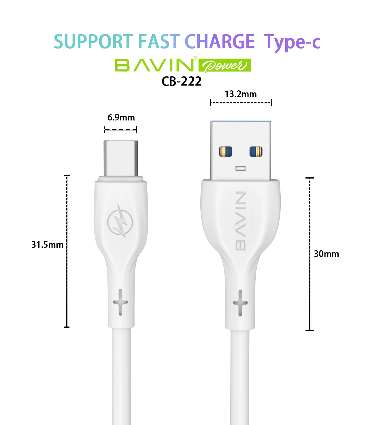 BAVIN CB222  best sellers product amazon 2021 eco friendly Charging Cable  2.4A  USB DATA Cable for Huawei