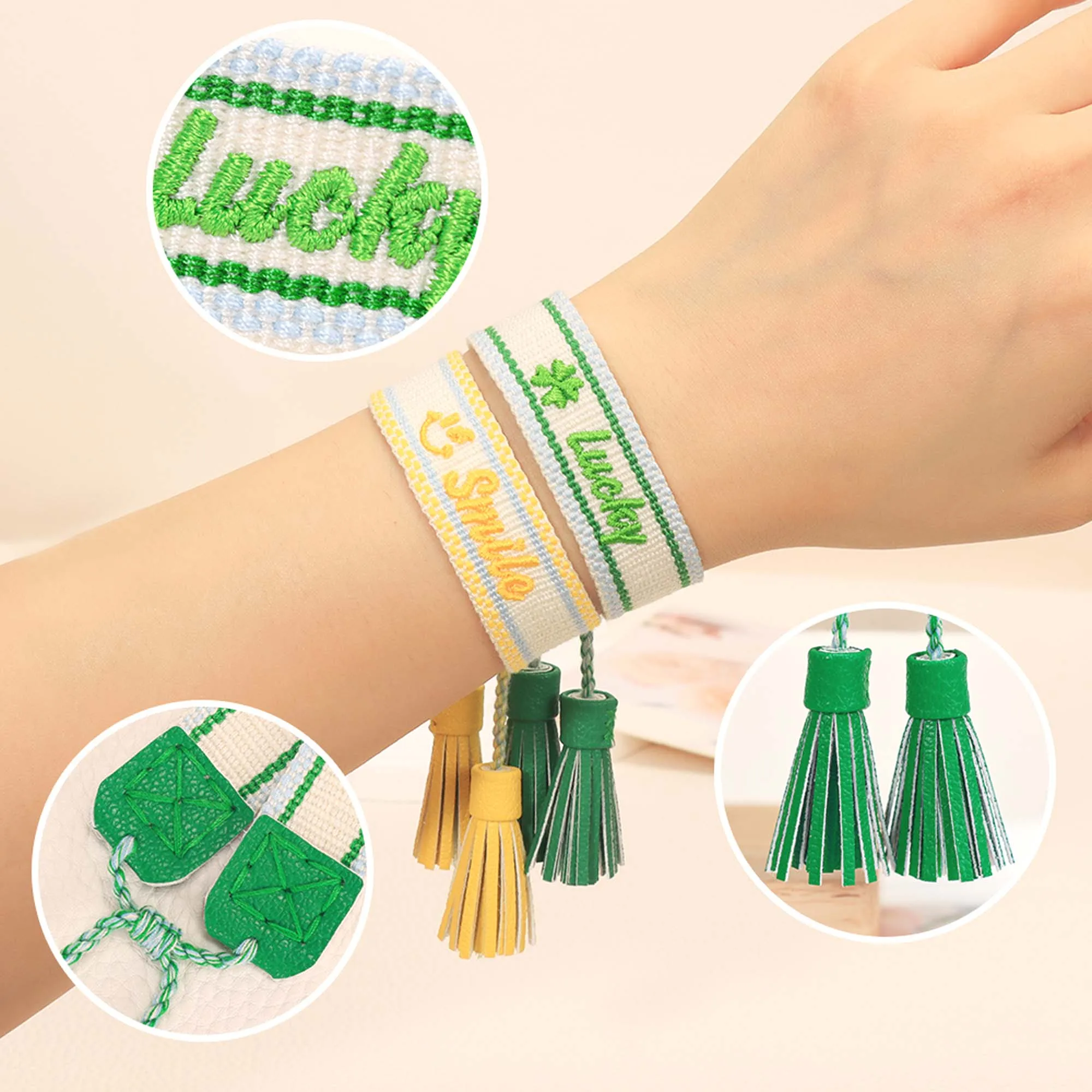 16 шт. браслеты ручной работы с кожаными кисточками