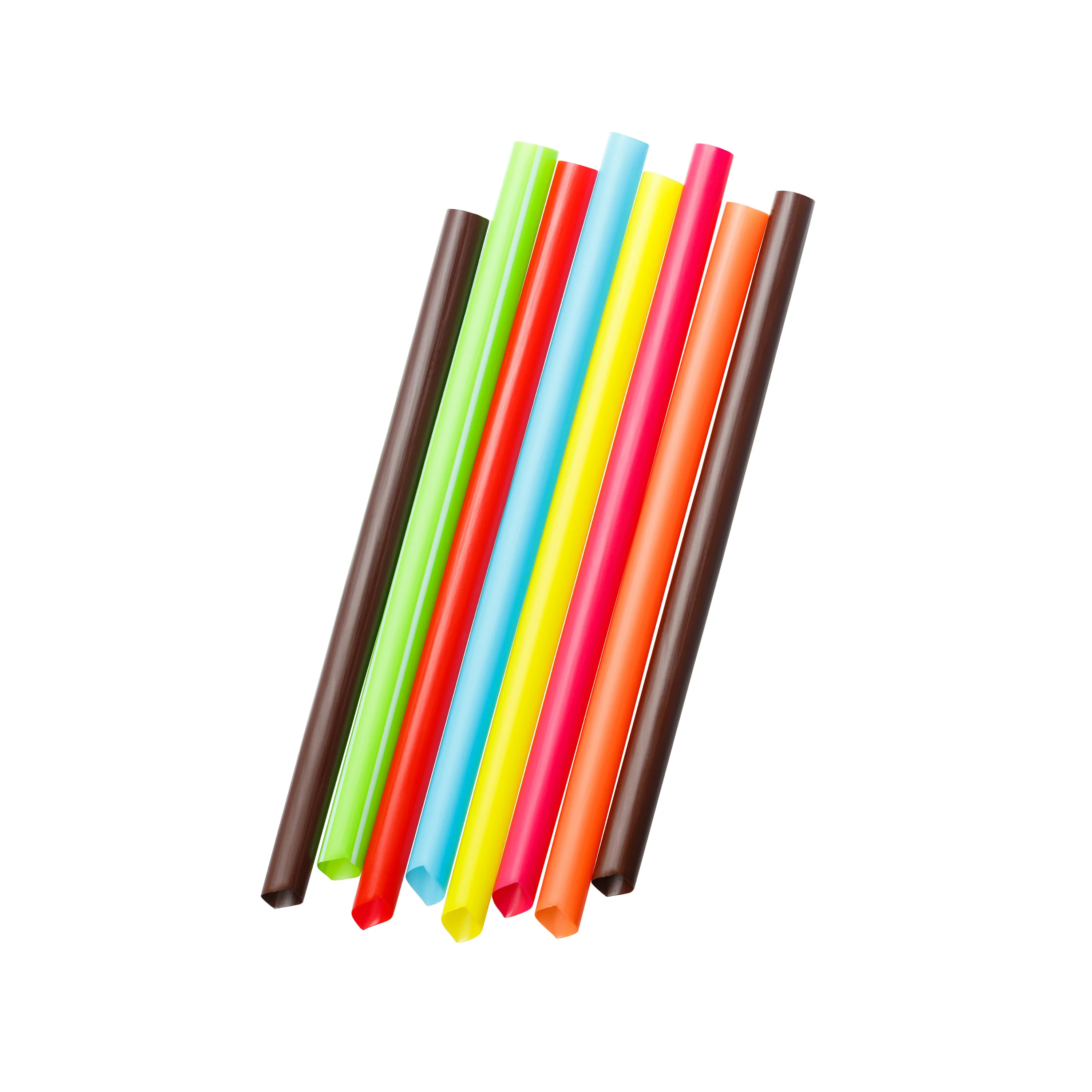 Individually wrapped purple plastic straw drinking milkshake polypropylene boba straw bubble tea disposable straws