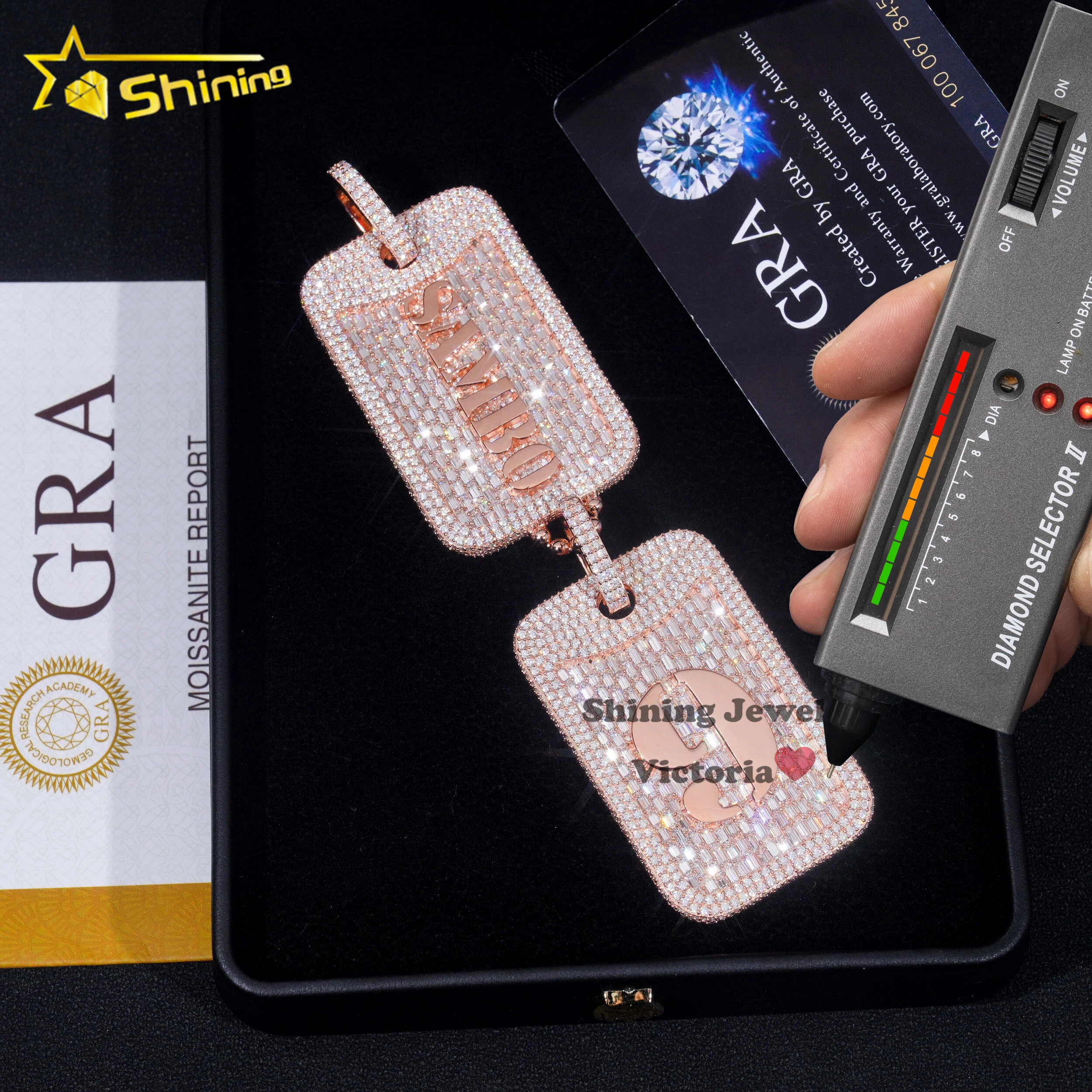 Модный кулон с кулоном из муассанита в стиле хип-хоп со льдом стерлингового серебра 925 муассанитом