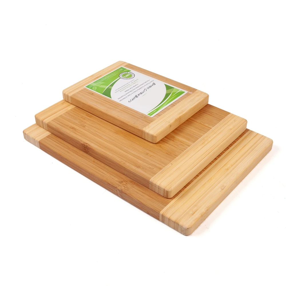 Kitchen Custom logo Large Organic Bamboo Cutting Board Set Of 3 Compartment Chop Board