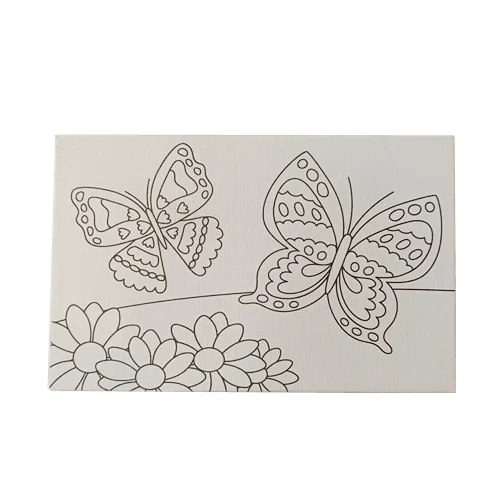 
Butterfly Design Pre Drawn For Kids DIY Painting MDF Board With Stretched Cotton Canvas 