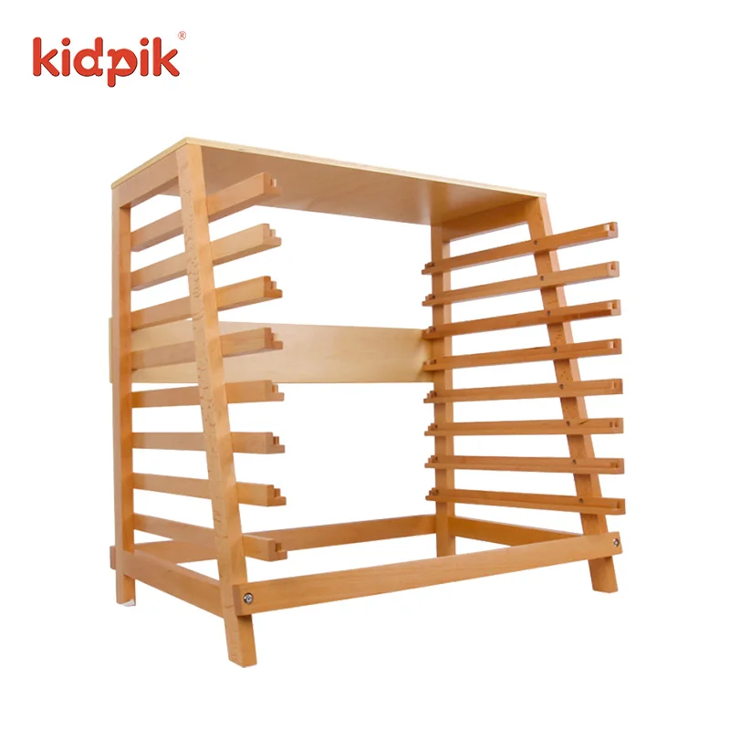 Multipurpose Montessori Educational Toys Wood Shelves Montessori Wood Frame World Map Shelf Bookshelf For Kindergarten