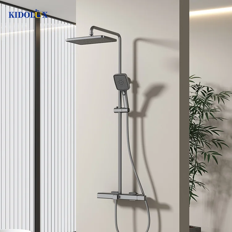 New Product Hot And Cold Ceiling Rainfall 3 Functions Wall Mounted Shower Set Bath Shower Mixer For Sanitary Ware Bathroom Usa