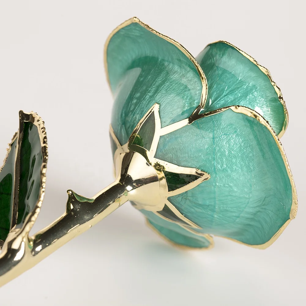 24k gold Eternal Rose Flower  preserved fresh flower Tiffany blue wholesale preserved rose