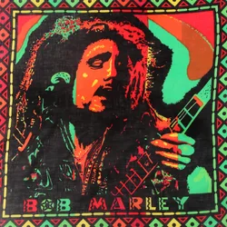 Hot Sale Hip Hop Square Scarf Reggae Jamaica custom 100% cotton Sports custom Bob Marley headwear classic Green Weed bandanas