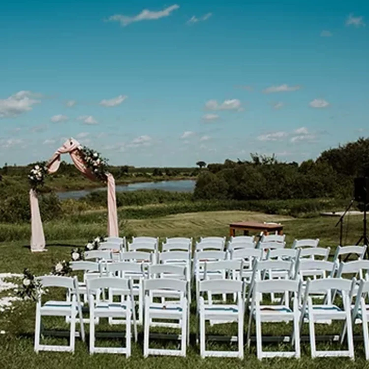Plastic Resin  White Folding Chairs for Events  Wedding Party Chair  Banquet Foldable Outdoor Furniture Garden Chair