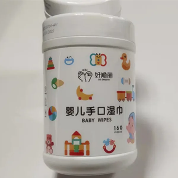 Custom LOGO Antibacterial Barrel Baby Wet Wipes Antiseptic Compostable Wipes Organic Biodegradable Baby Tissue Tube Canister
