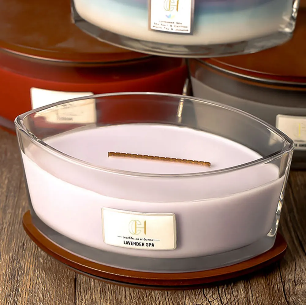 C&H Scented Candle Wood Wick Luxurious Powerful Manifestation Candle Hand Poured Crystal Candle with Natural Soy