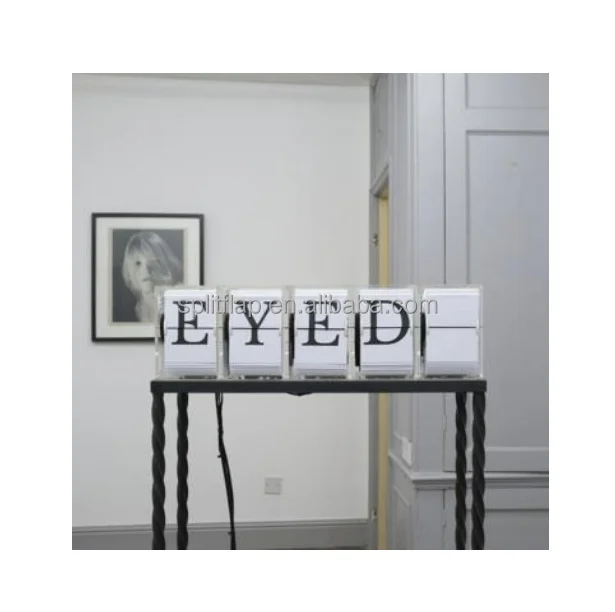 transparent split flap display Internally visible mechanical acrylic split flap