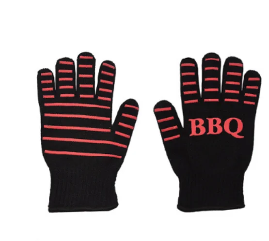 red and black High quality baking heat insulation and high temperature resistant mitten