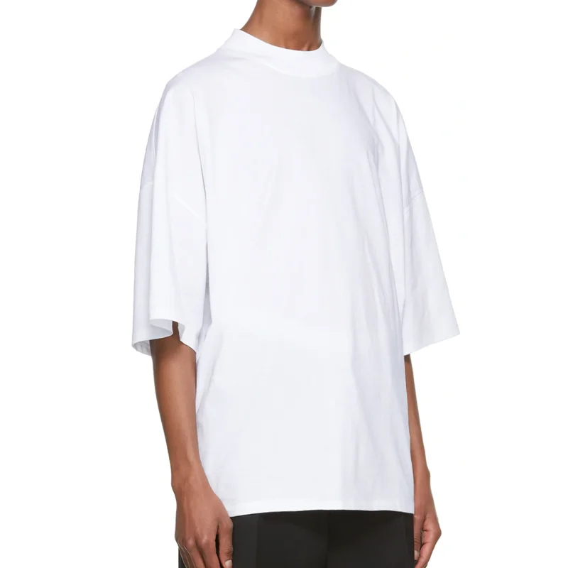 Custom Screen Printing Oversize T-shirt Man Boxy Fit Plain Half Sleeve Black With White Cotton T-shirt For Men