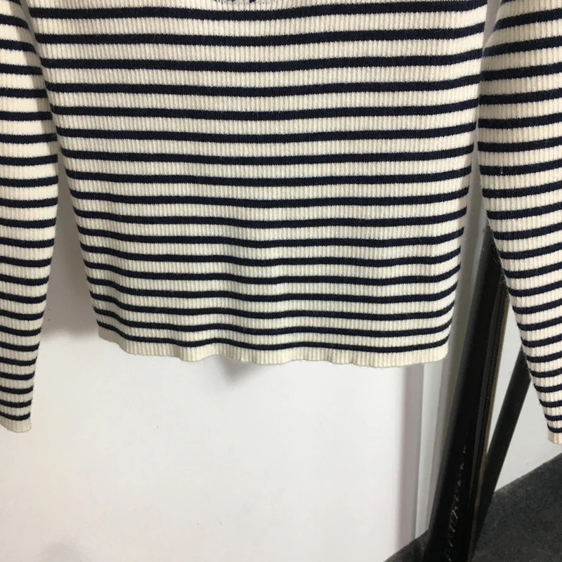 Pentagram Letter Jacquard Ladies Tops Crew Neck Striped Knitted Sweaters Autumn Winter Warm Casual Women Sweater