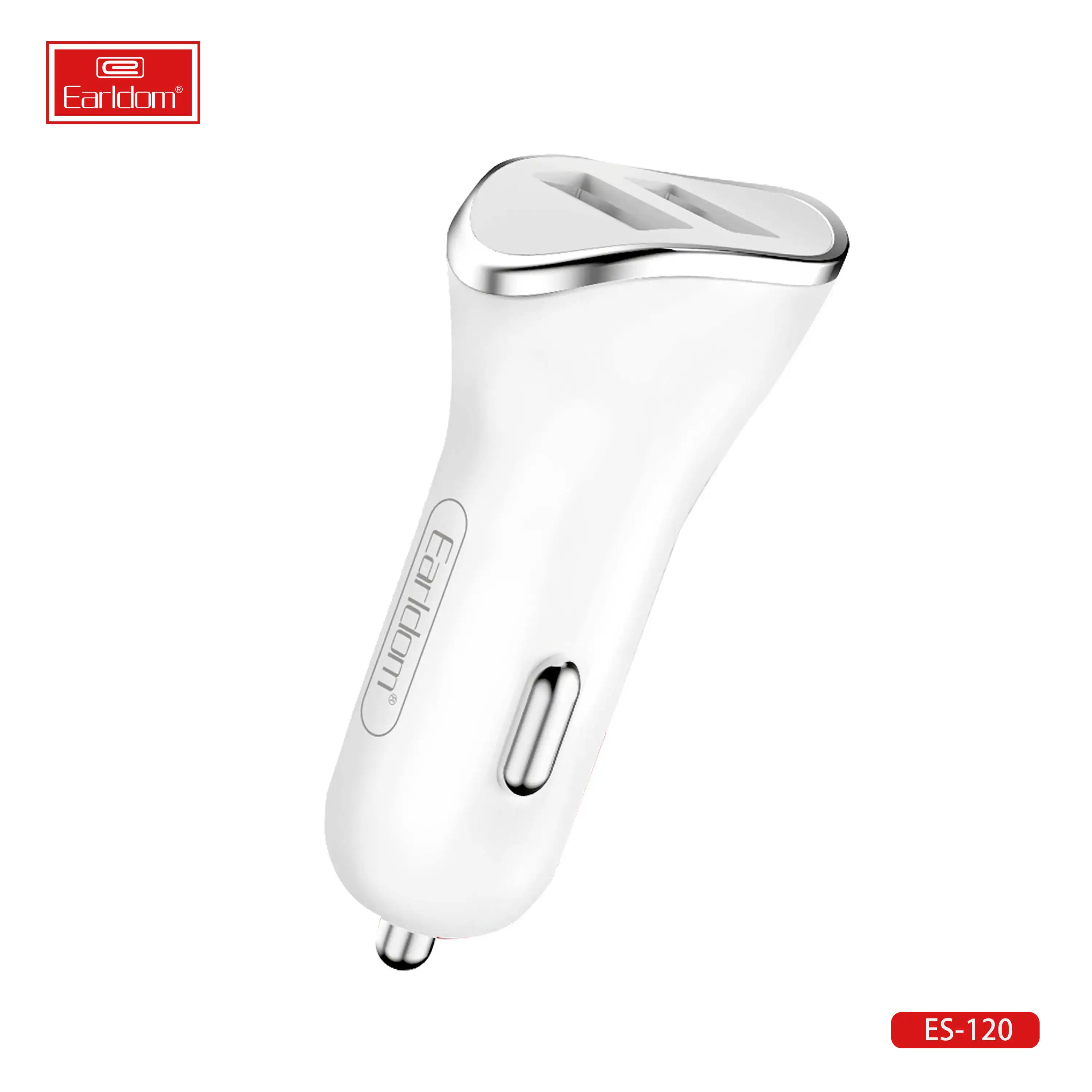 Earldom Fast Charging Car Charger 2 Port 2.4A Dual USB Charger Cigarette Socket Lighter Fast Car Adapter with 3 in 1 cable