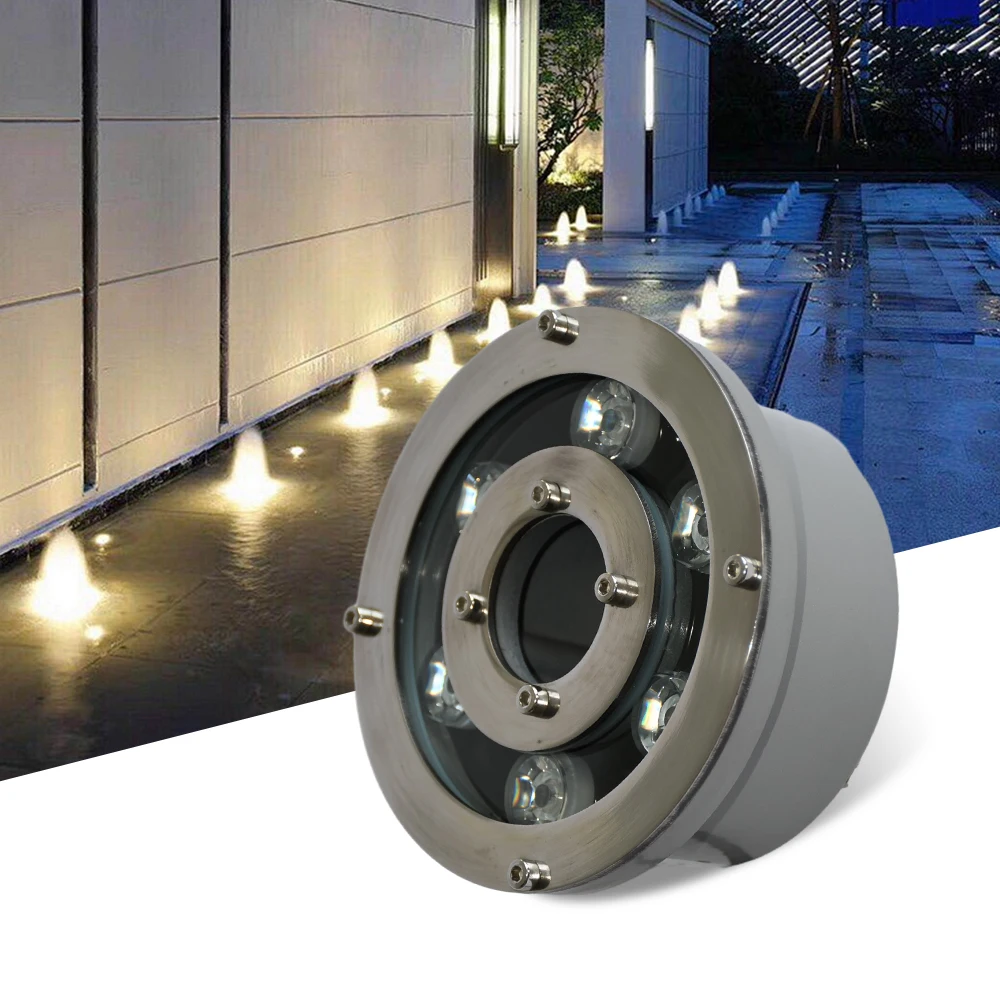 Ip68 24W Rgb Underwater Led Fountain Nozzles Light Led Round Swimming Pool Led Fountain Light