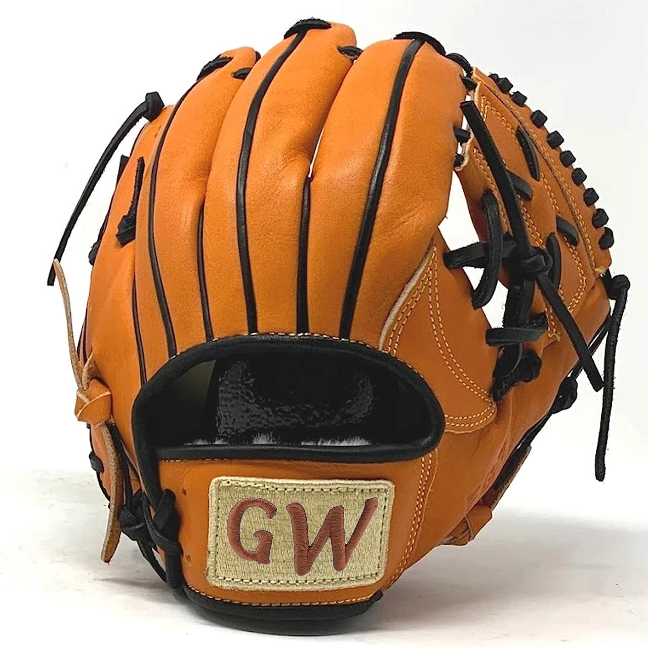 Orange Black Right Hand Throw Kip Leather 11 Inch One Piece Web Baseball Glove