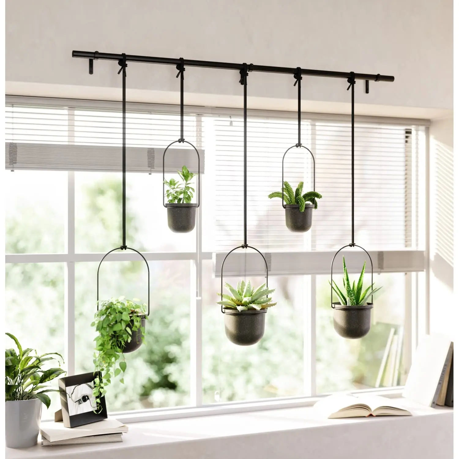 Garden Supplies hanging plant pots Hanging Railing Planters Flower Pot Holders Plant Iron Racks