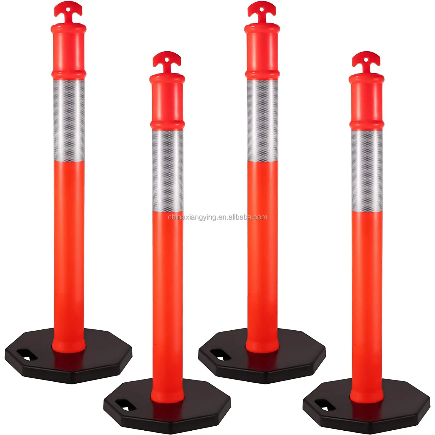 High-Visibility Orange PE Cones - 16 Inch Durable Rubber Base Delineator for Construction and Facility Management