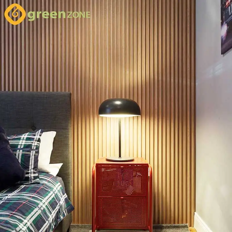 home decoration waterproof louvre fluted wooden grain interior wall panels