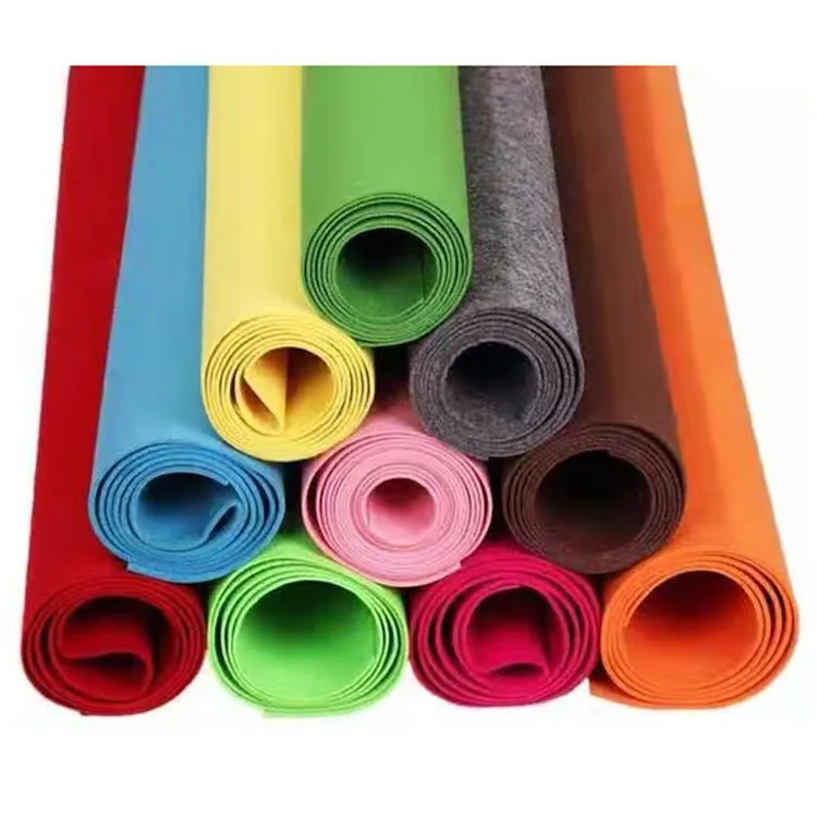 color soft felt wool 100% 1mm 2mm 3mm felt wool fabric roll factory price color wool felt
