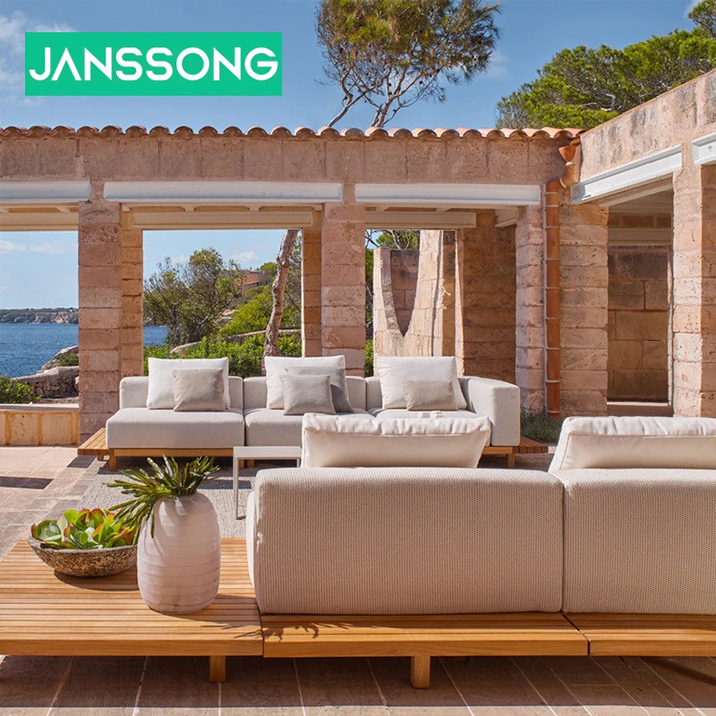 Lounge Lawn Outdoor Patio Furniture Outside Corner Garden Furniture  Luxury Teak Outdoor Sofa Sets